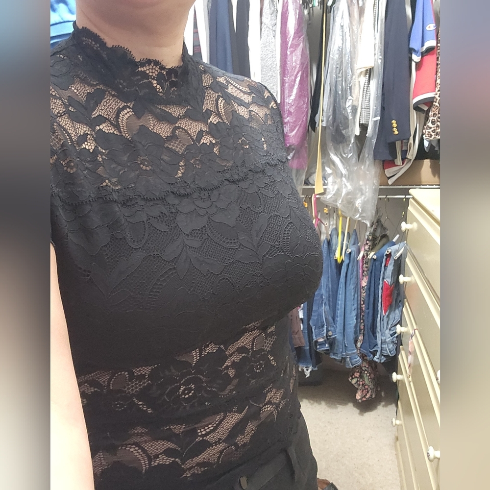 Guess Black Lace Blouse